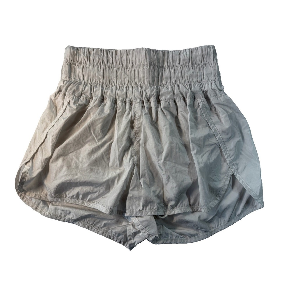 FP Movement The Way Home Shorts Women's S White Smocked High Rise Running Lined